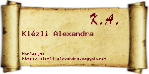 Klézli Alexandra névjegykártya