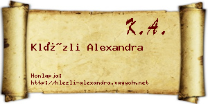 Klézli Alexandra névjegykártya