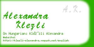 alexandra klezli business card